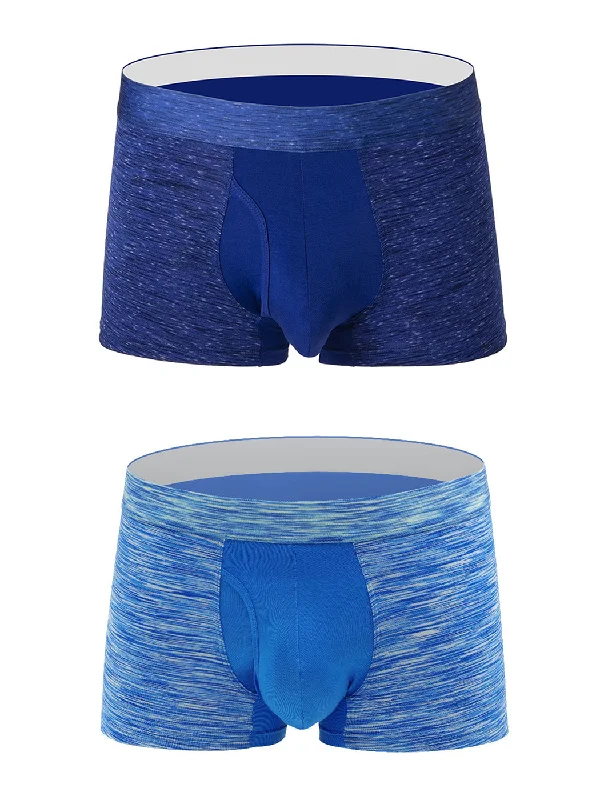 2 Pack Colorful Fabric Men's Underwear With Fly Pouch