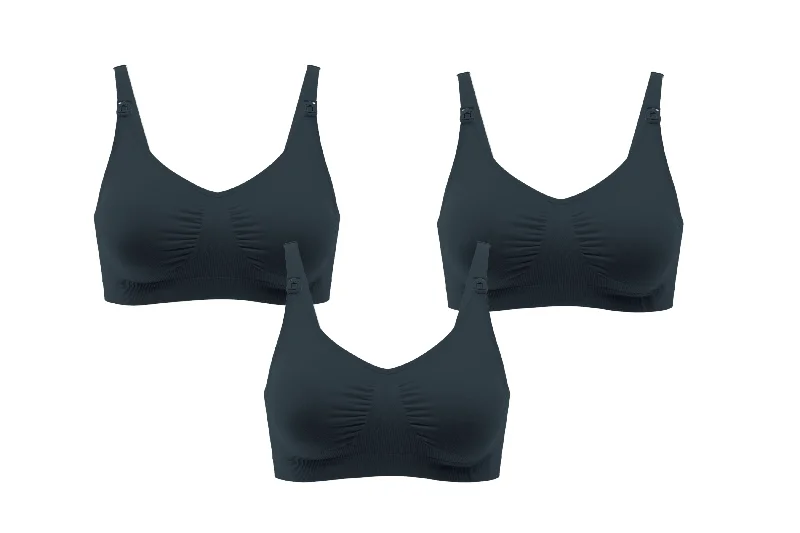 3 Pack Nursing Delight | Kirsti Seamless Super Stretch Nursing Bra | Black