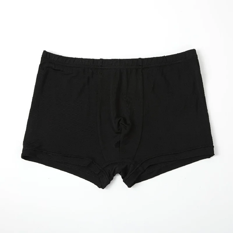 Black Knitted Silk Men's Trunks | Mid Rise | Shimmer Collection