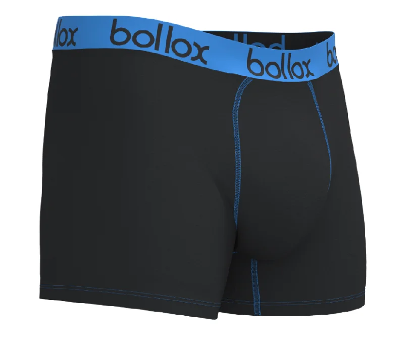 Black with Light Blue - Men's Trunk - Bamboo & Cotton Blend (1Pack)