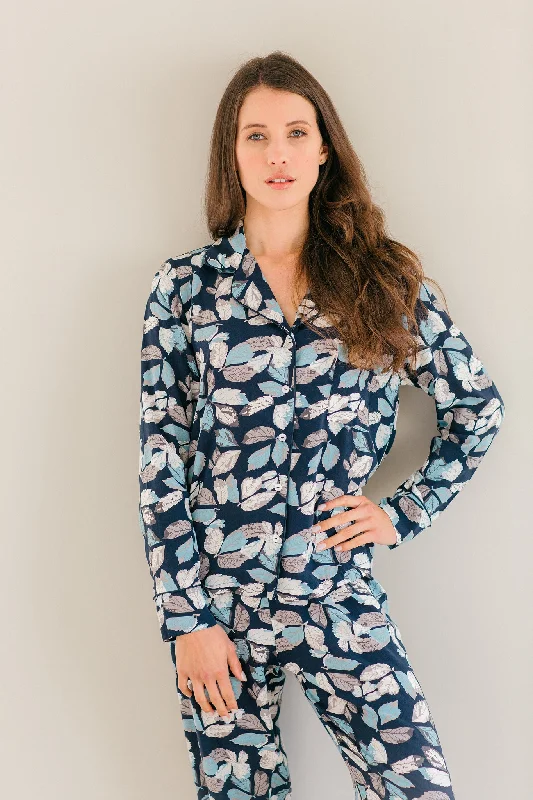 Blissful Blues | Classic PJ | Navy Leaf