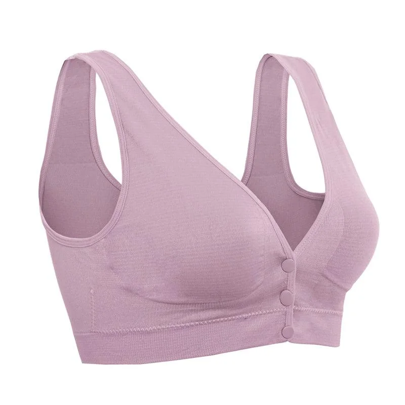 Button Maternity Nursing Breastfeeding Seamless Bra