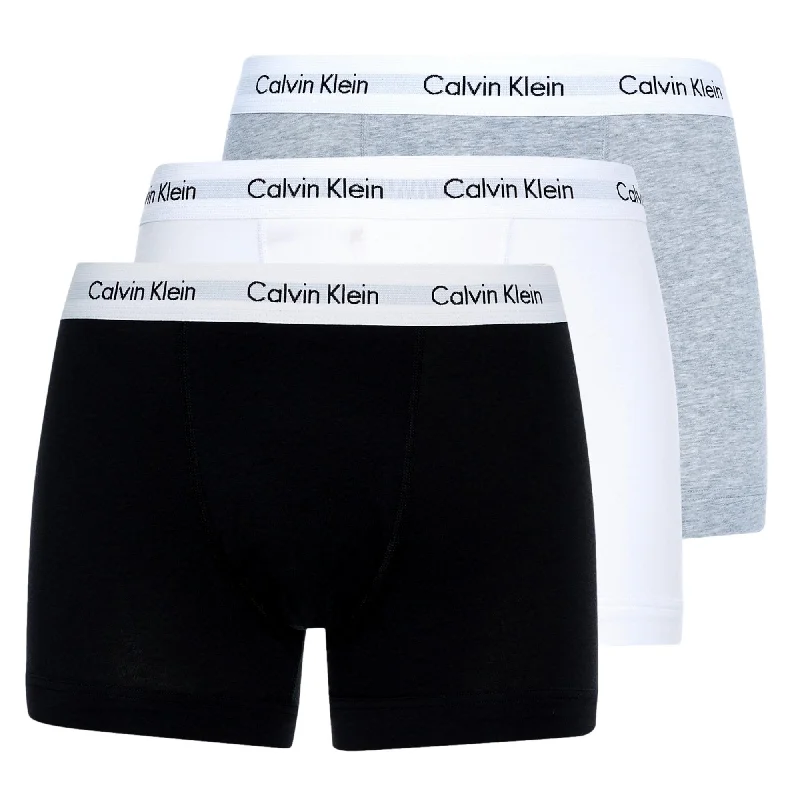 Calvin Klein 3 Pack Cotton Stretch Trunks - Black/Grey/White