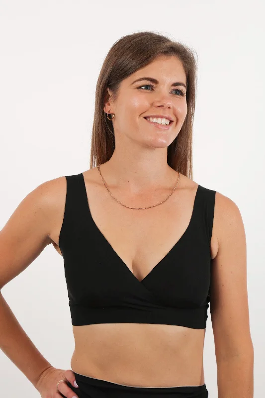 Crossover Sleep Crop Single: Black