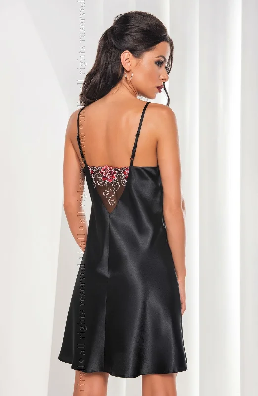 Dakota Black Satin Nightdress