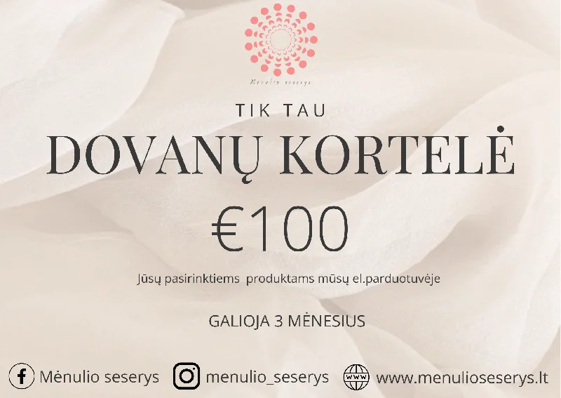 Dovanų kortelė - 100 eur