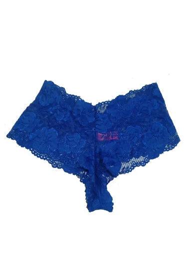 ♥FFAM Blue Boyshorts Floral Lacy Panty