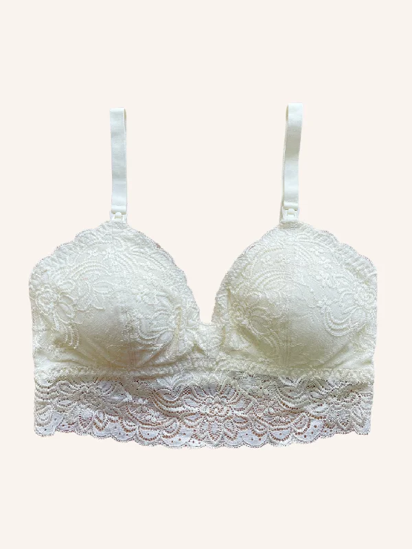 Floral Lace Organic Cotton Nursing Bralette 2.0 - Ivory