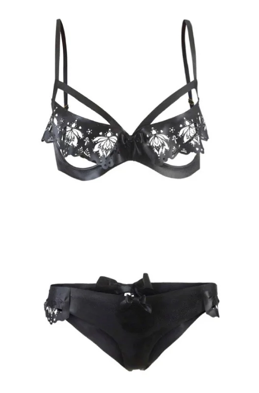 Latex Godiva Ouvert bra and knicker with Goddess in Chains harness full set - Made to order