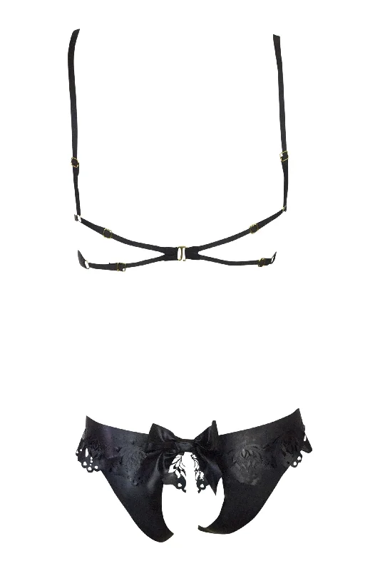 Latex Godiva Ouvert bra and knicker with Goddess in Chains harness full set - Made to order