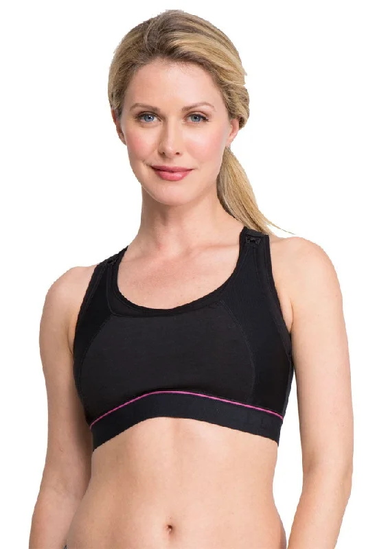 La Leche League Sports Nursing Bra - Black - 2X