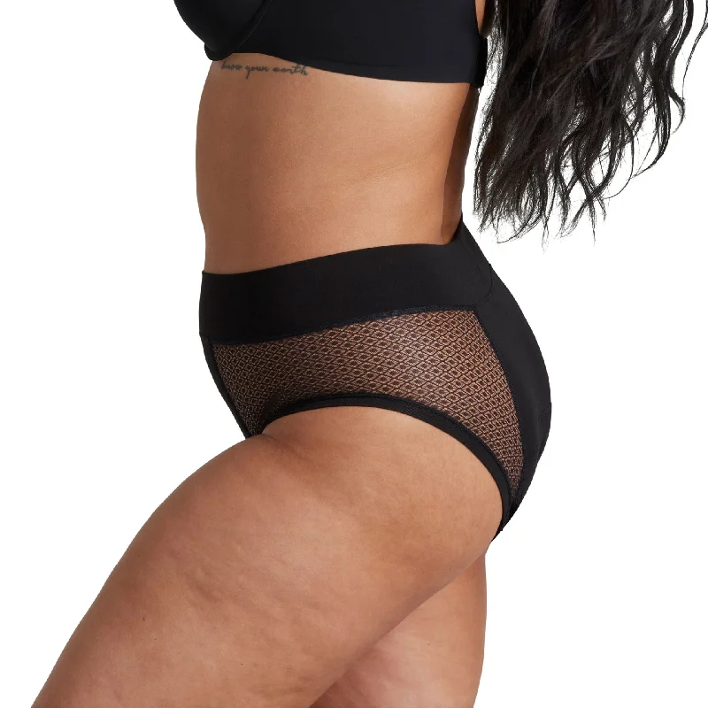 Luxe Full Brief – Black Geo Mesh