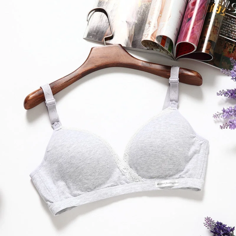 Maternity Nursing Bra Pregnant Women Mother Pregnancy Bralette Open Breast Bras Cotton Wire Free Sleep Underwear Soutien Gorge