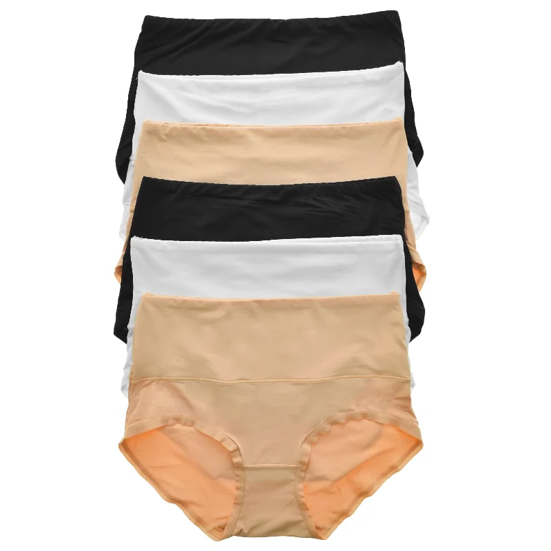 Microfiber Classic High Waist Light Control Briefs (6-Pack)