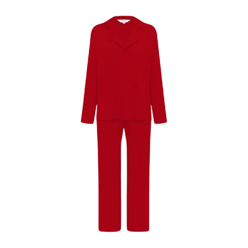 Modal Winter Pyjamas Long Sleeve & Long Pants - Red