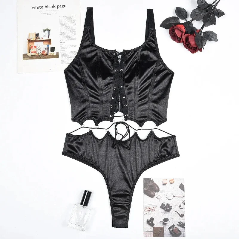 Myla Lace Up Splicing Top and Short Set