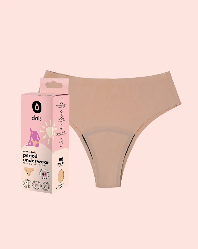 2 x Set- Periodenunterwäsche- Cheeky- Beige- Nylon