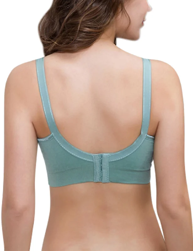 PrettyMums - Feminine Scoop Neck Nursing Bra (Green)