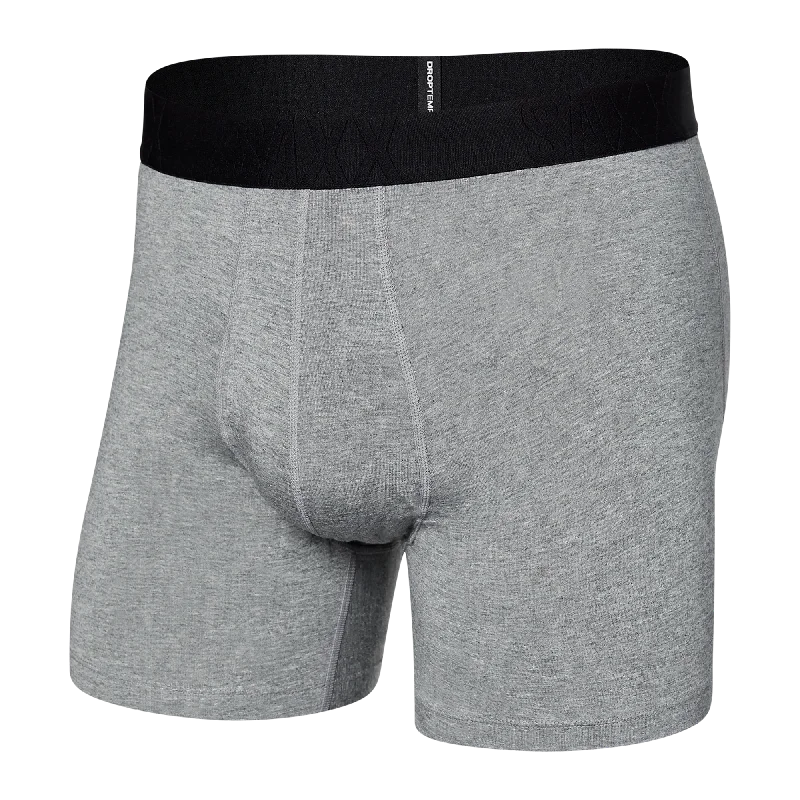 Saxx Droptemp Cooling Cotton Boxer Brief Fly - Dark Heather Grey