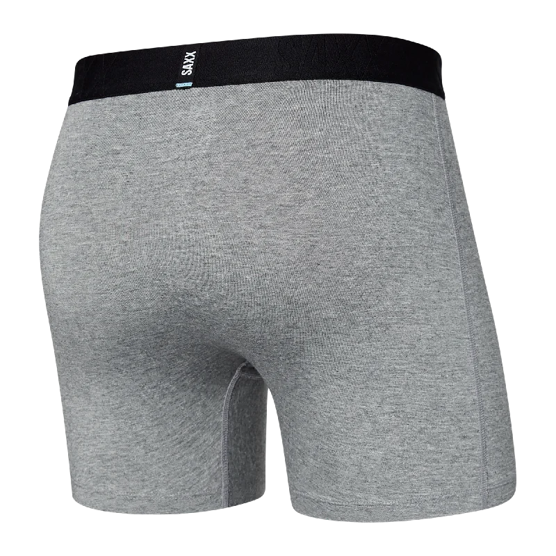 Saxx Droptemp Cooling Cotton Boxer Brief Fly - Dark Heather Grey