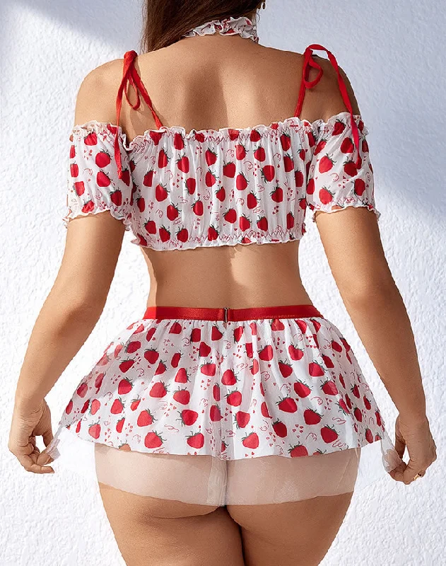 Strawberry Fields Bra and Skirt Set