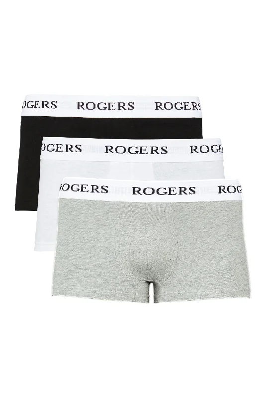 Three-Pack Cotton Trunks – White Band