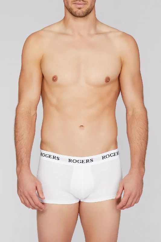 Three-Pack Cotton Trunks – White Band