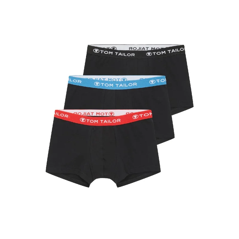 Tom Tailor Hip Trunks 3 Pack - Red / Blue / Black