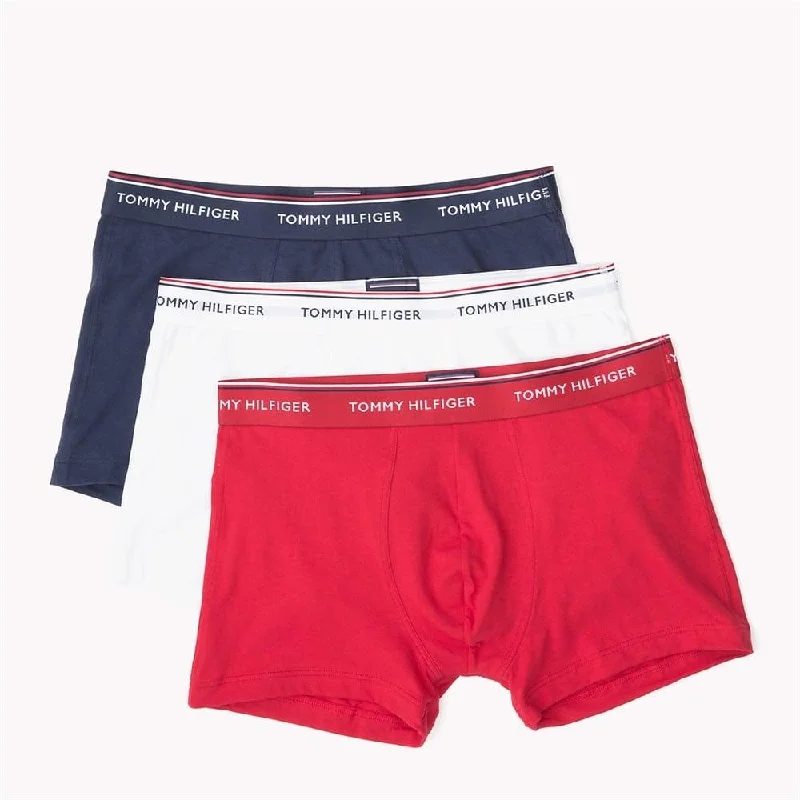 Tommy Hilfiger Premium Essential Stretch Trunk 3 Pack - Navy/White/Tango Red