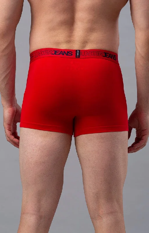 Underjeans by Spykar Men Premium Cotton Blend Red Trunk - (Pack of 2)