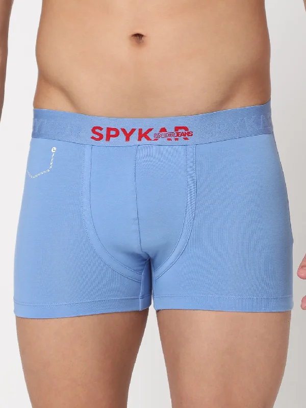 Men Premium Bright Blue Cotton Blend Trunk- UnderJeans by Spykar