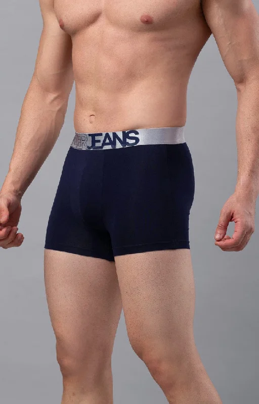 Underjeans by Spykar Men Premium Navy Cotton Blend Trunk