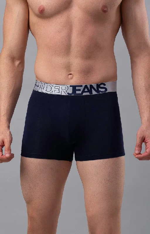 Underjeans by Spykar Men Premium Navy Cotton Blend Trunk