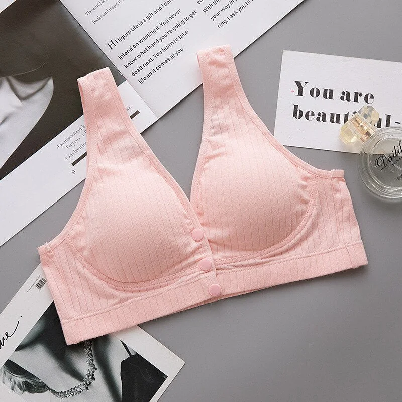 Women Breastfeeding Bras for Female Pregnant Maternity Nursing Bra Breathable Cotton Push Up Wire Free Bras Maternity Clothes