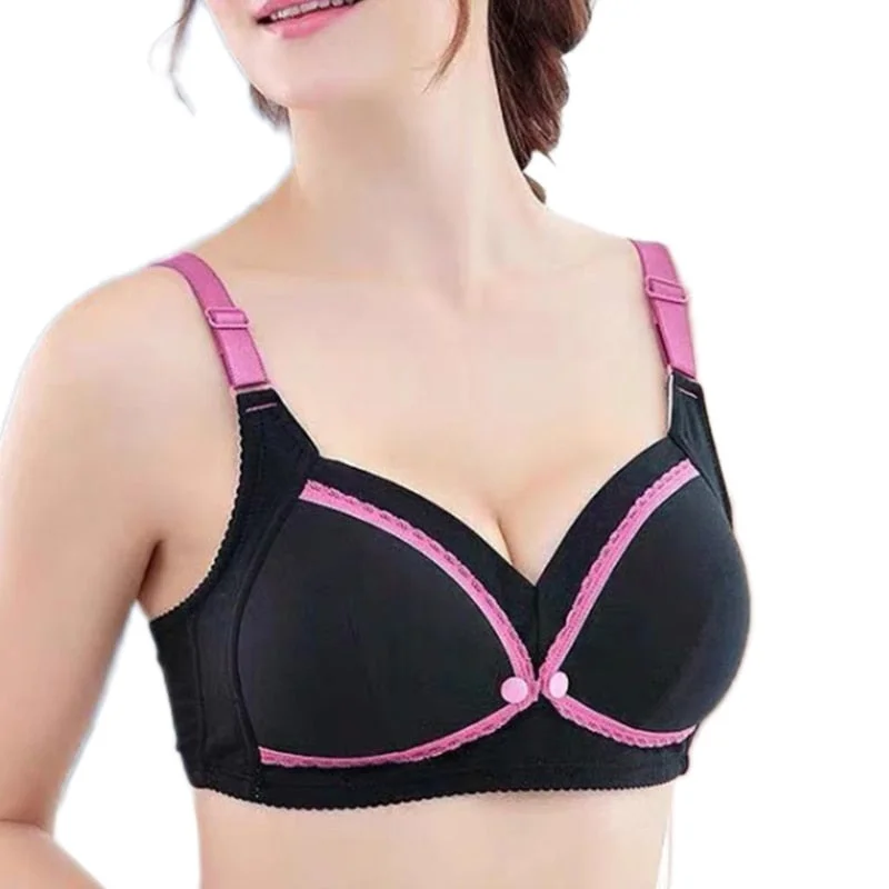 Women Maternity Feeding Nursing Bra Pregnancy Open Front Buckle Breastfeeding Bralette Wireless Lightly Padded Underwear