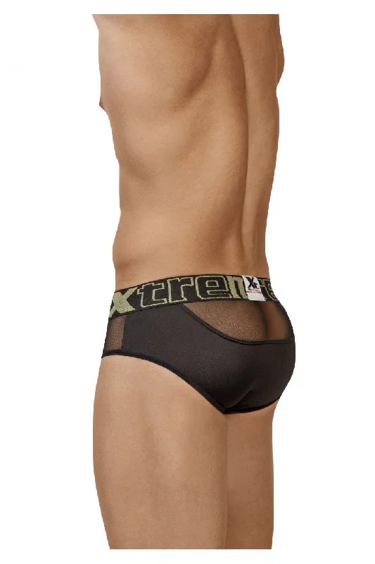 Xtremen 91059 Peekaboo Mesh Briefs Color Black