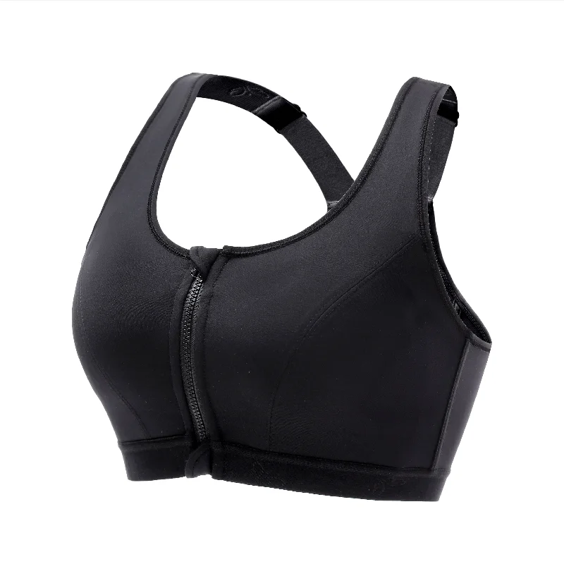 Back Cross Zip Sports Bra