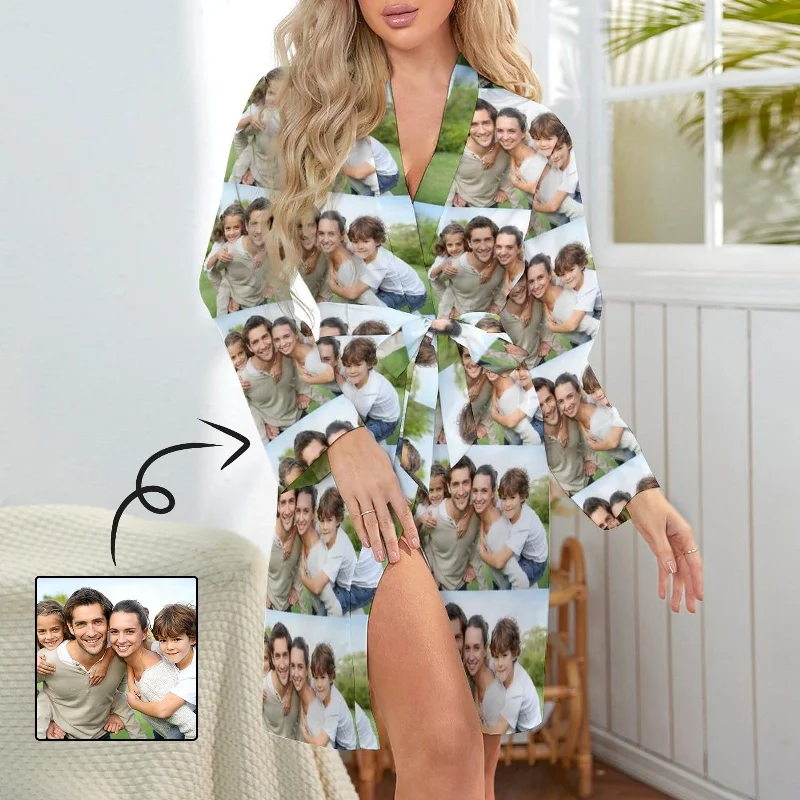 Custom Face Pajamas Robes Family Photo Women's Personalized Pajamas with Pictures