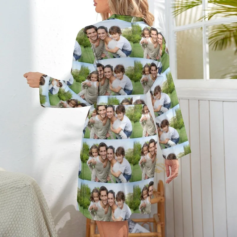 Custom Face Pajamas Robes Family Photo Women's Personalized Pajamas with Pictures