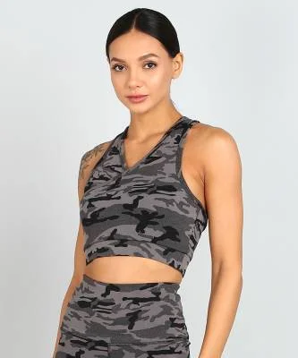 Deevaz Full Coverage Non Padded Sports Bra in (Grey Camouflage)