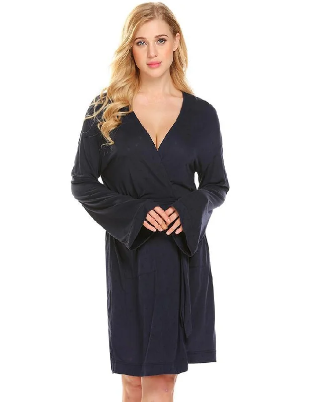 Dressing Gown Long Sleeve Hollow Jacquard Bathrobe