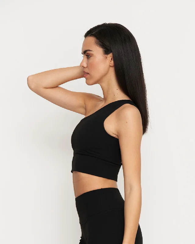 Essential One Shoulder Bra Night Black