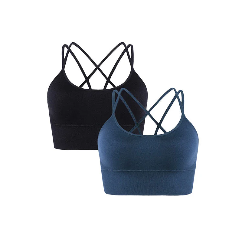 Hanerdun Women Crossback Workout Bras Female Padded Sports Bra Daily Bra