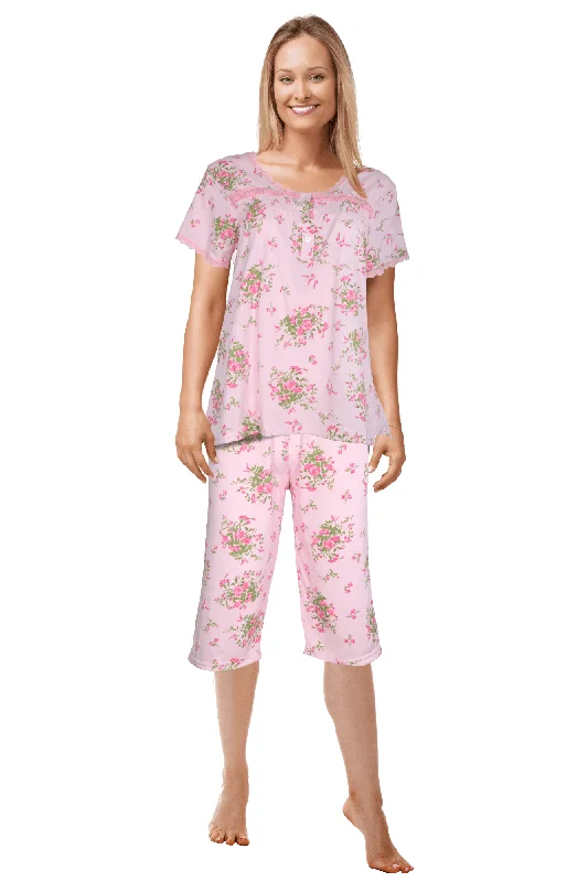 JEFFRICO Womens Pajamas For Women Capri Set Sleepwear Soft Pajamas