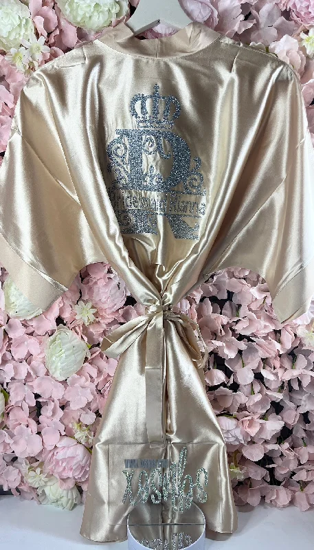 Kids | Personalised Satin Robes | Champagne