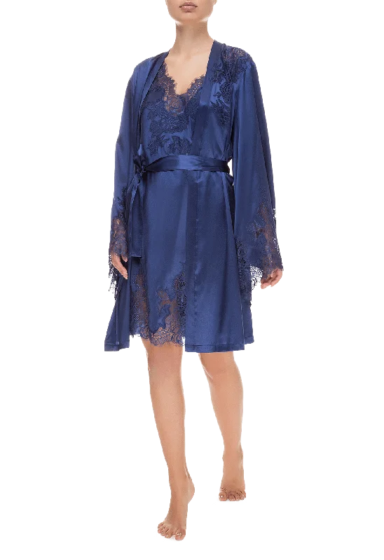 Simone lace-trimmed silk robe