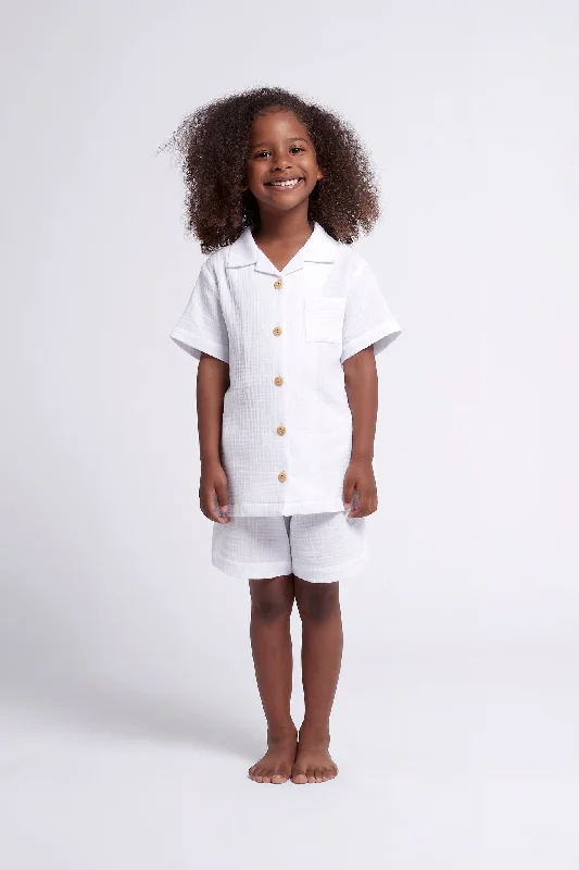 Piper Kids Pyjama Set - White