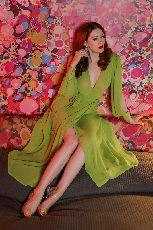 Starlet Robe - Chartreuse Green - Glam Glam Boudoir