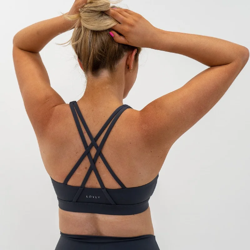 SPIRIT CROSS BACK BRA / SLATE BLUE