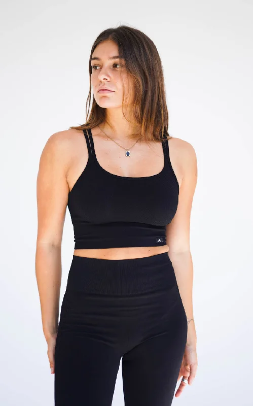 Top Deportivo tirante Wave negro